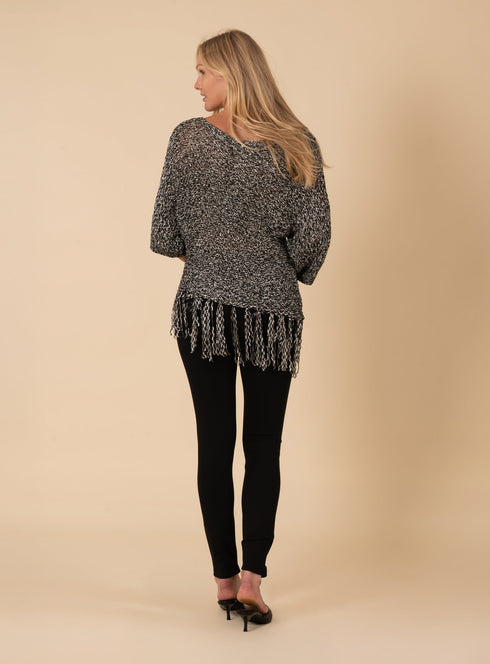 Crochet Pullover Coverup With Fringe Bottom